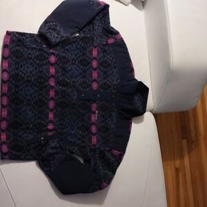 Stylish Women's Patterned Jacket - Navy and Pink